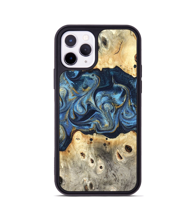 iPhone 11 Pro Wood Phone Case - Hosea (Teal & Gold, 825004)
