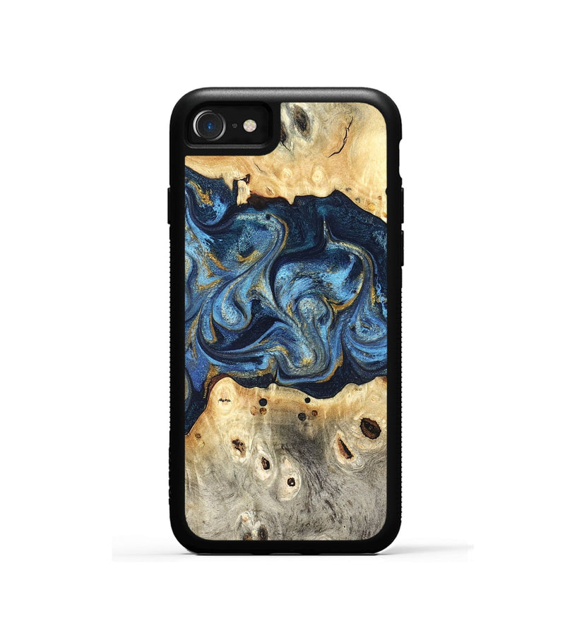 iPhone SE Wood Phone Case - Hosea (Teal & Gold, 825004)
