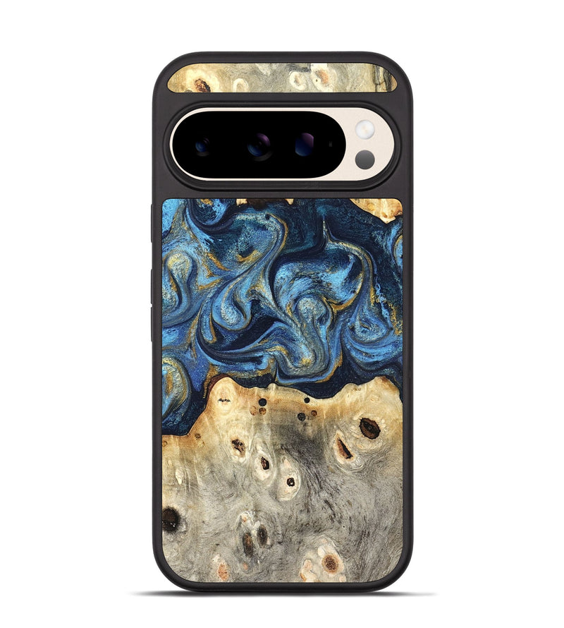 Pixel 10 Wood Phone Case - Hosea (Teal & Gold, 825004)