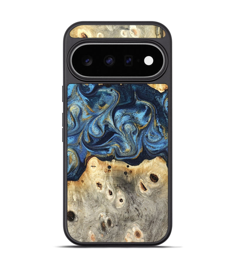 Pixel 11 Pro Wood Phone Case - Hosea (Teal & Gold, 825004)