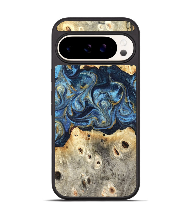 Pixel 9 Wood Phone Case - Hosea (Teal & Gold, 825004)