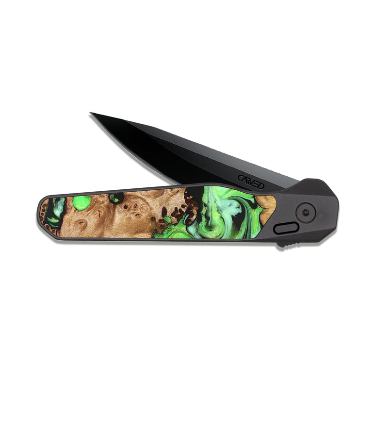 EDC Dark Slate Wood Pocket Knife - Shyann (Green, 825006)