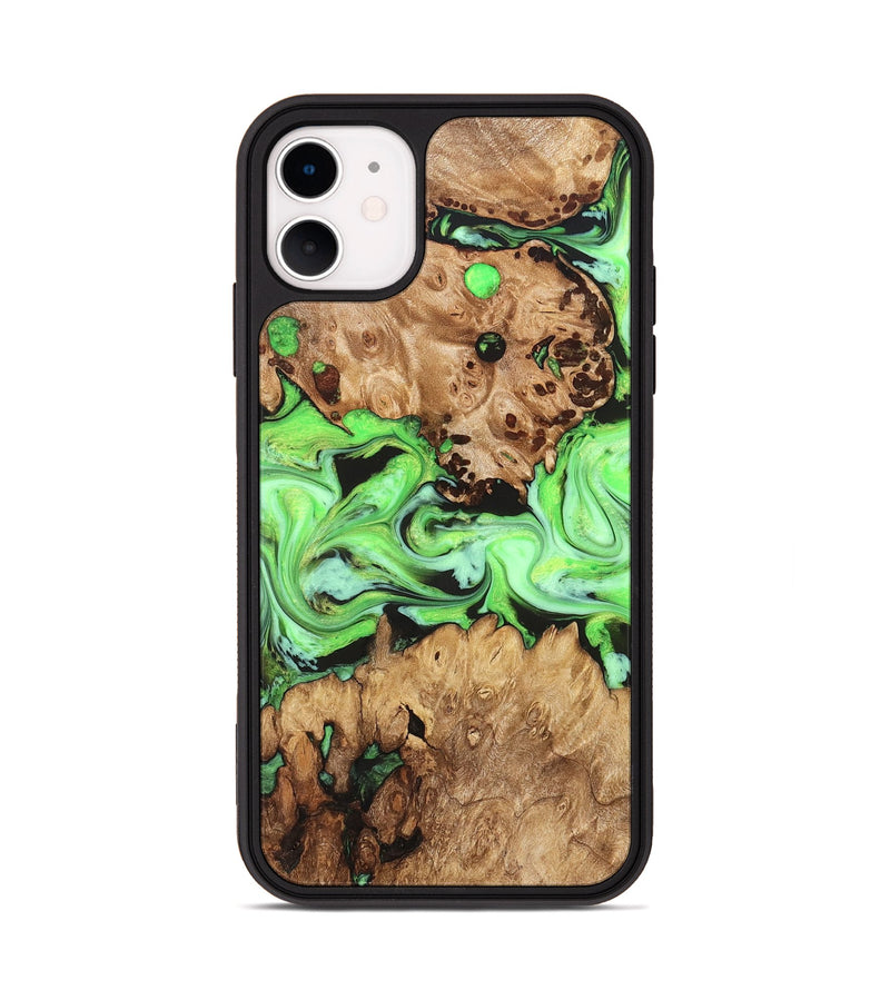 iPhone 11 Wood Phone Case - Shyann (Green, 825006)
