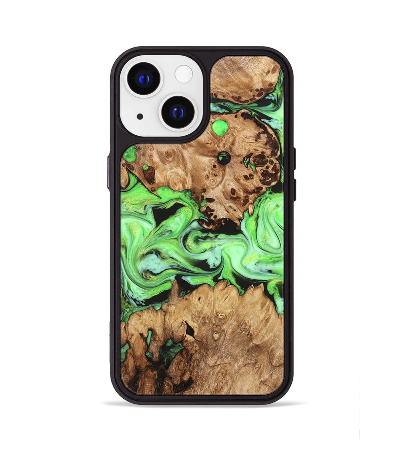 iPhone 13 Wood Phone Case - Shyann (Green, 825006)