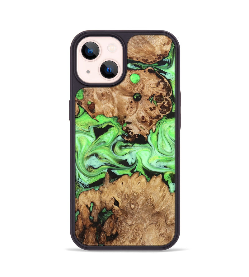 iPhone 14 Wood Phone Case - Shyann (Green, 825006)