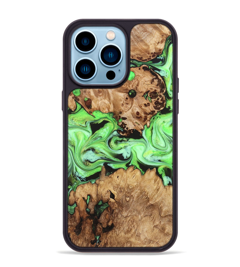 iPhone 14 Pro Max Wood Phone Case - Shyann (Green, 825006)