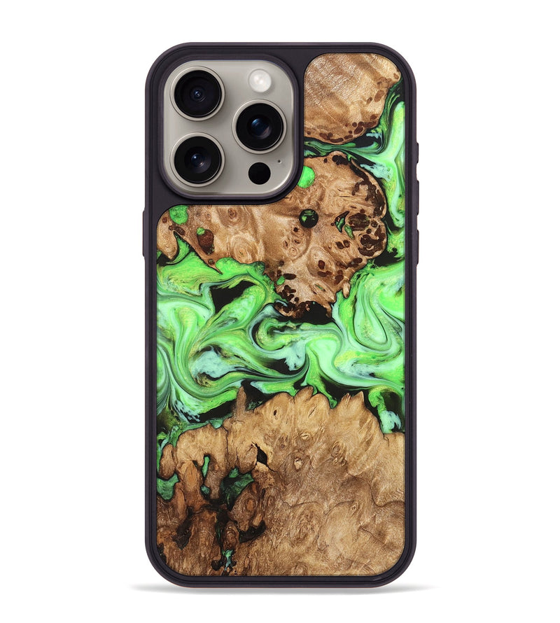 iPhone 15 Pro Max Wood Phone Case - Shyann (Green, 825006)