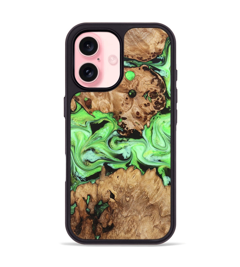 iPhone 16 Wood Phone Case - Shyann (Green, 825006)
