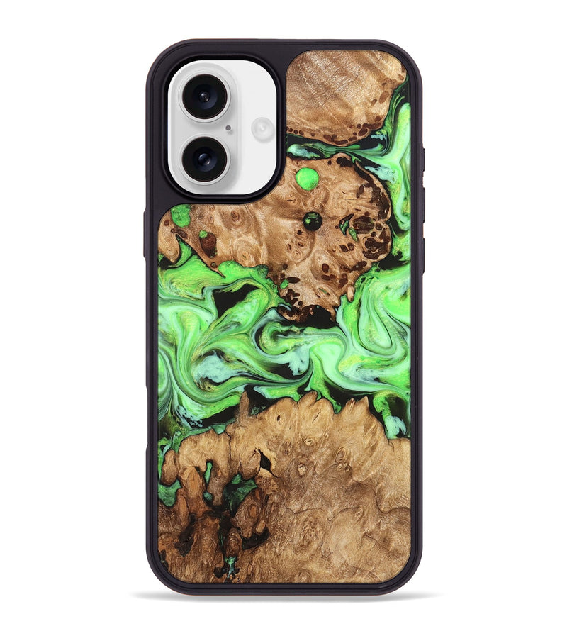iPhone 16 Plus Wood Phone Case - Shyann (Green, 825006)