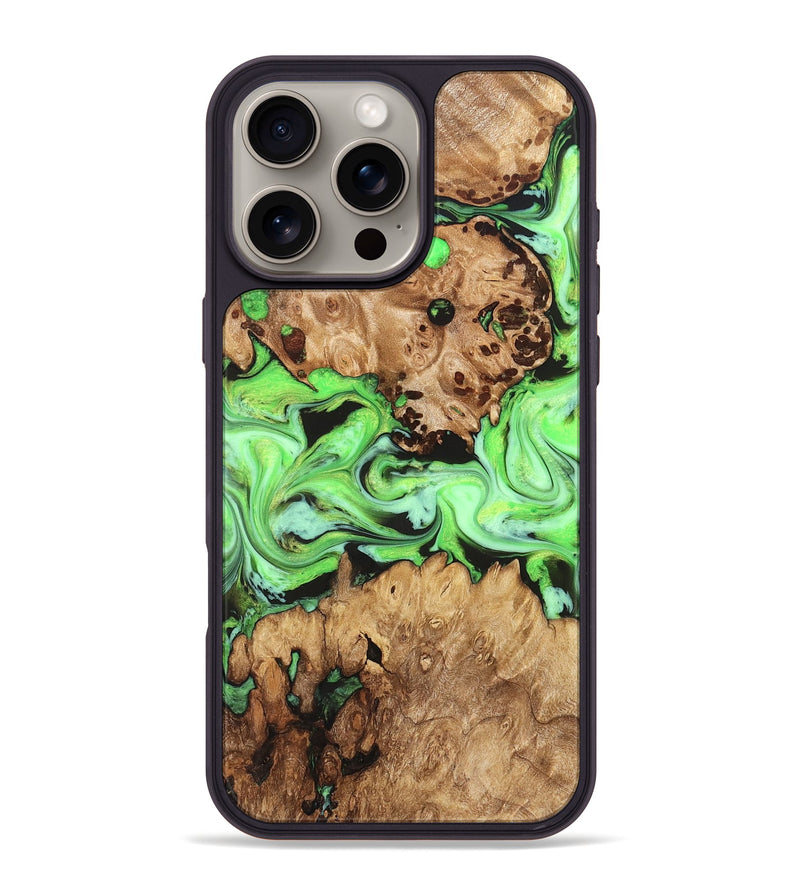 iPhone 16 Pro Max Wood Phone Case - Shyann (Green, 825006)