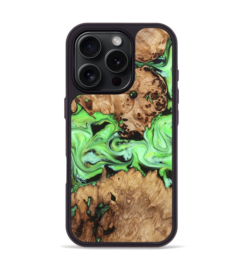 iPhone 16 Pro Wood Phone Case - Shyann (Green, 825006)
