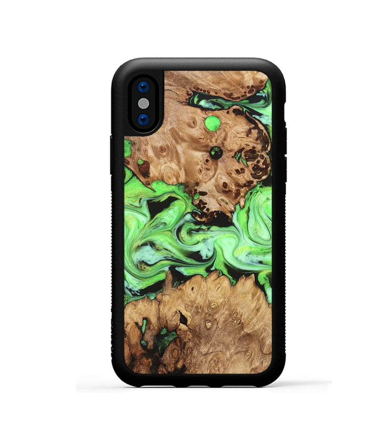 iPhone Xs Wood Phone Case - Shyann (Green, 825006)