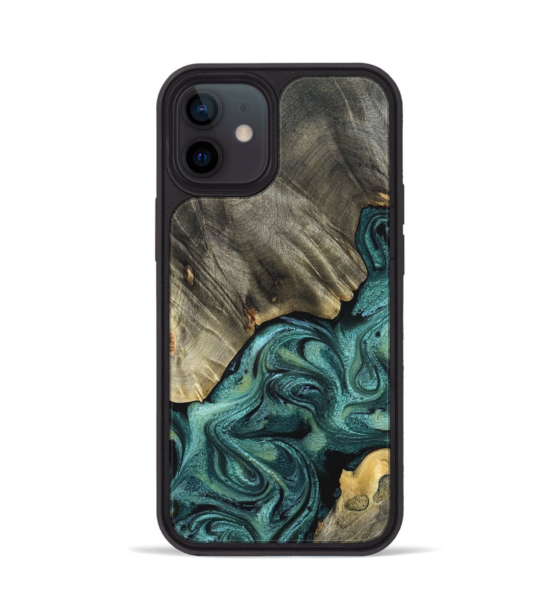 iPhone 12 Wood Phone Case - Freya (Green, 825007)