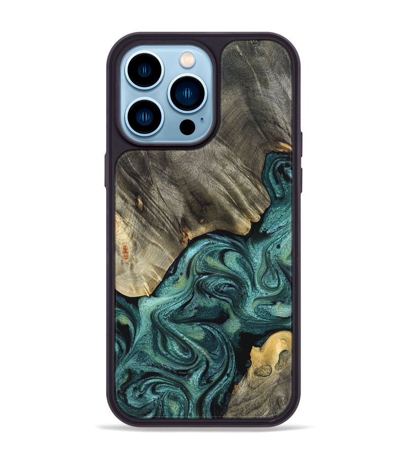 iPhone 14 Pro Max Wood Phone Case - Freya (Green, 825007)