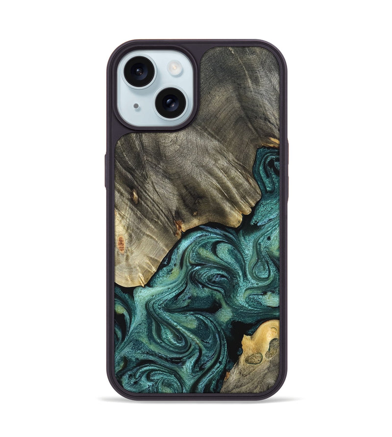 iPhone 15 Wood Phone Case - Freya (Green, 825007)