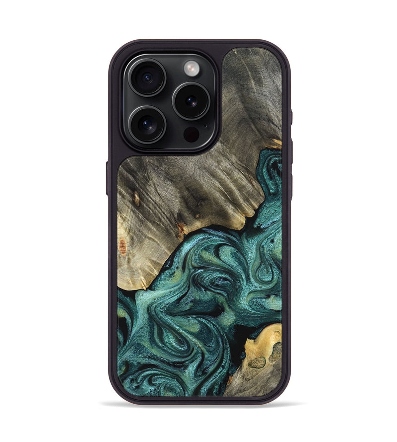 iPhone 15 Pro Wood Phone Case - Freya (Green, 825007)