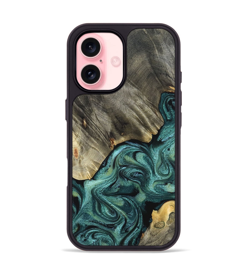 iPhone 16 Wood Phone Case - Freya (Green, 825007)
