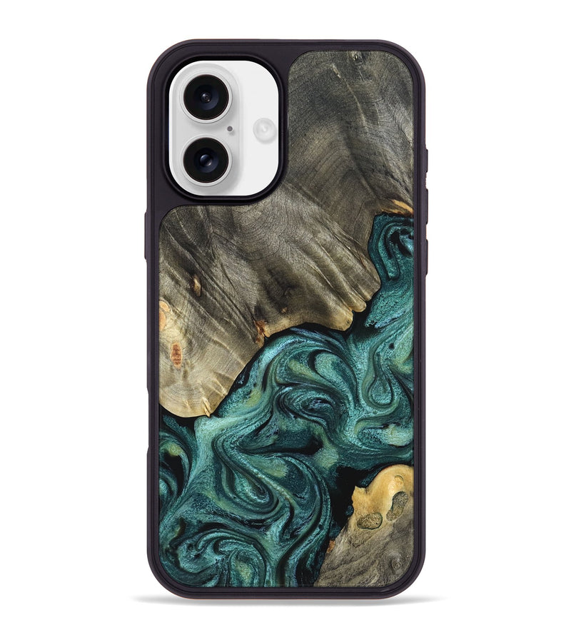 iPhone 16 Plus Wood Phone Case - Freya (Green, 825007)