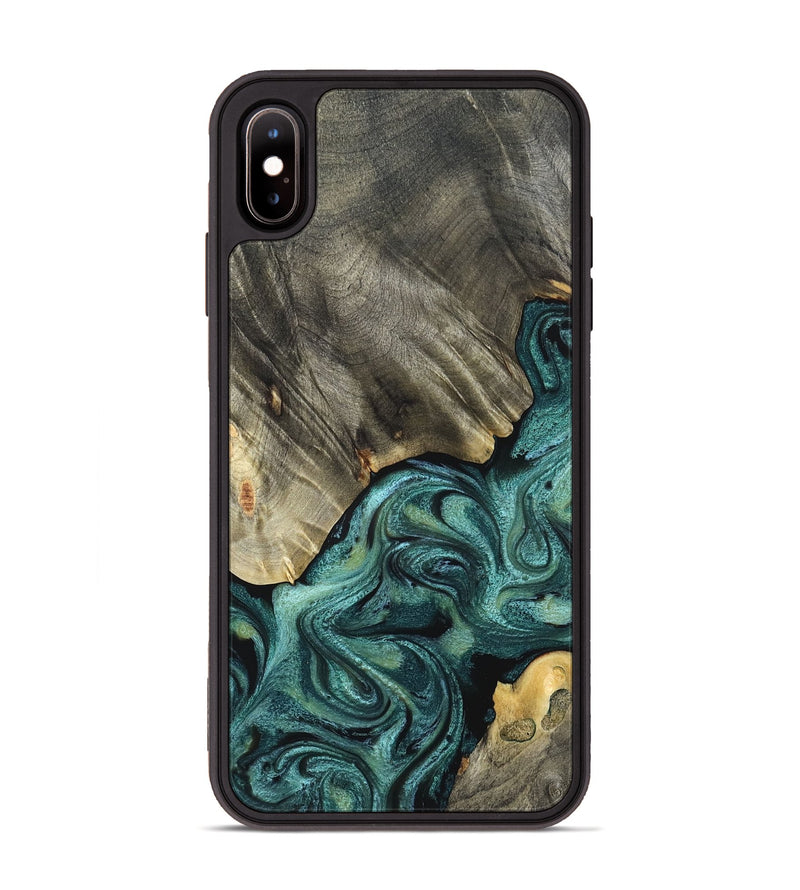 iPhone Xs Max Wood Phone Case - Freya (Green, 825007)