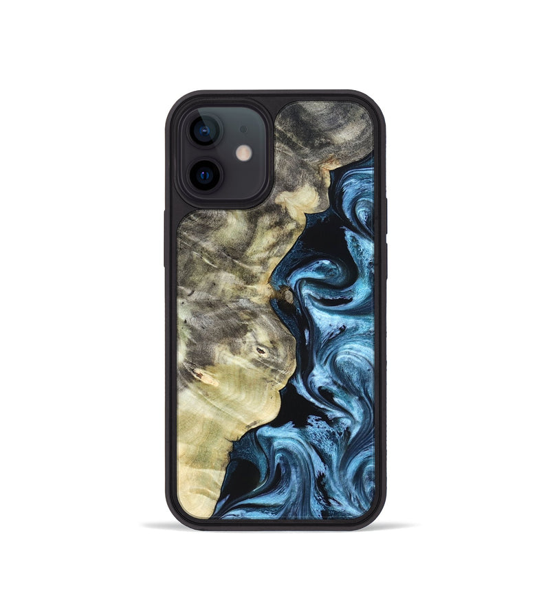 iPhone 12 mini Wood Phone Case - Chelsey (Blue, 825008)