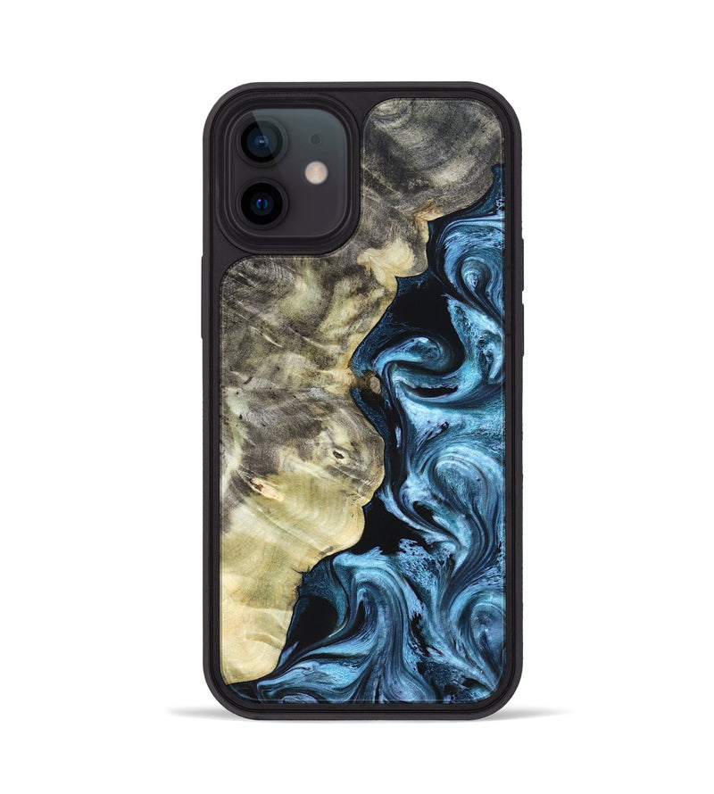 iPhone 12 Wood Phone Case - Chelsey (Blue, 825008)