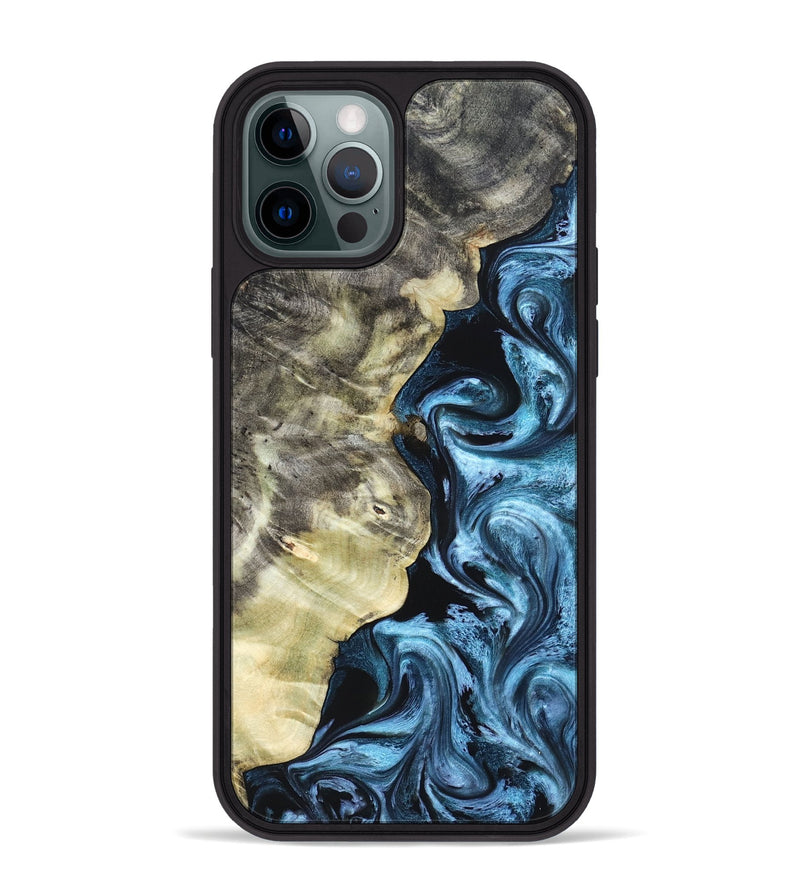 iPhone 12 Pro Max Wood Phone Case - Chelsey (Blue, 825008)
