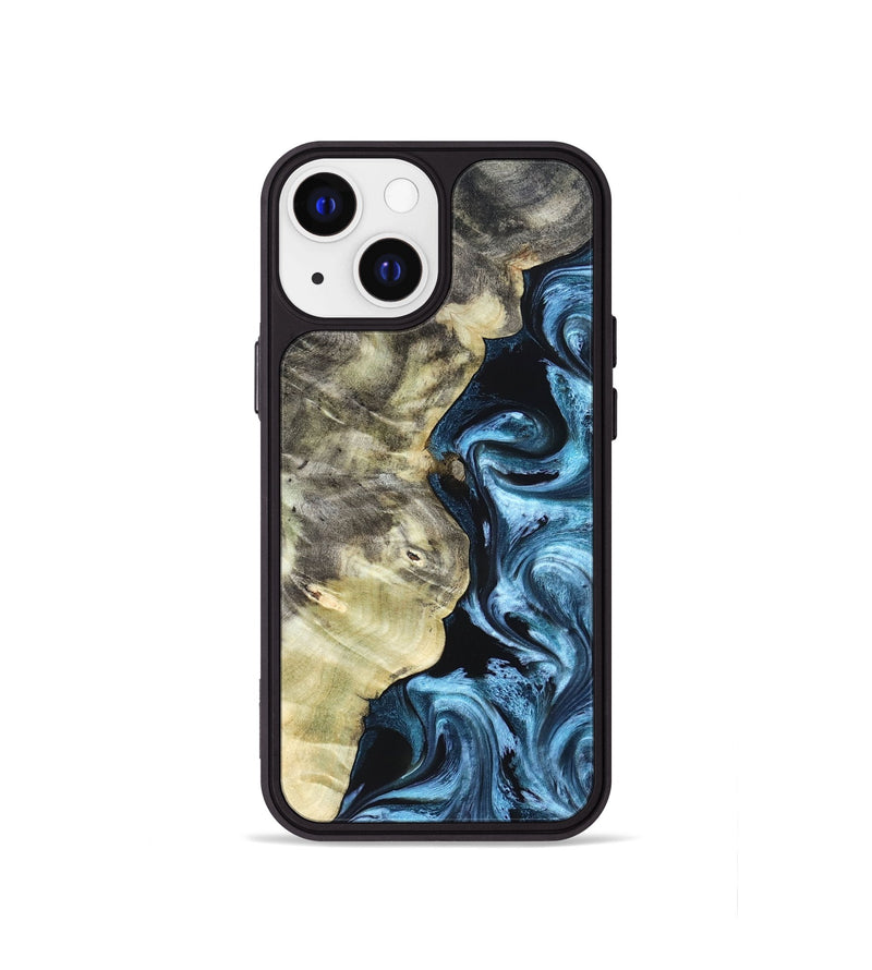 iPhone 13 mini Wood Phone Case - Chelsey (Blue, 825008)