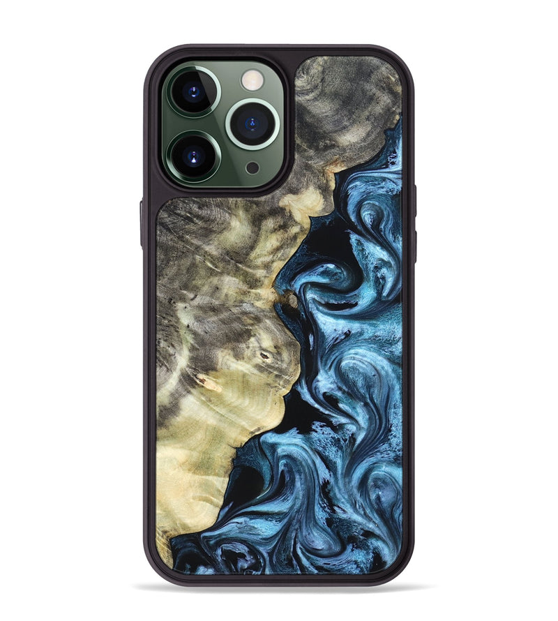 iPhone 13 Pro Max Wood Phone Case - Chelsey (Blue, 825008)