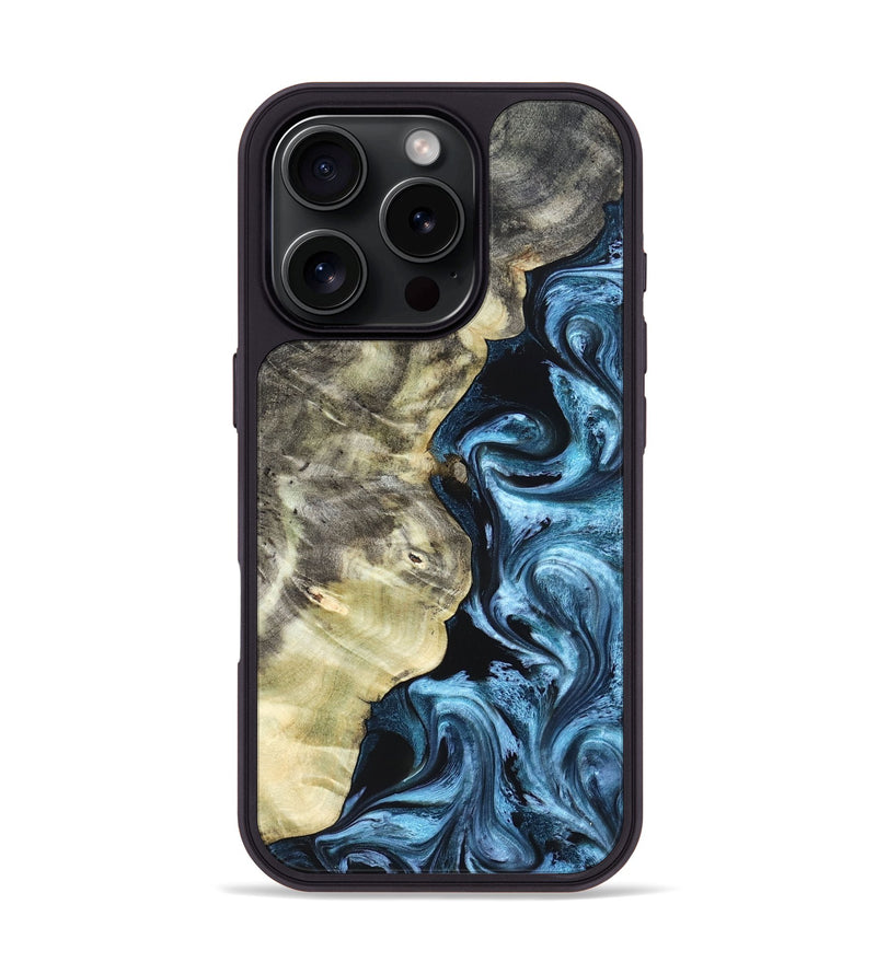 iPhone 16 Pro Wood Phone Case - Chelsey (Blue, 825008)