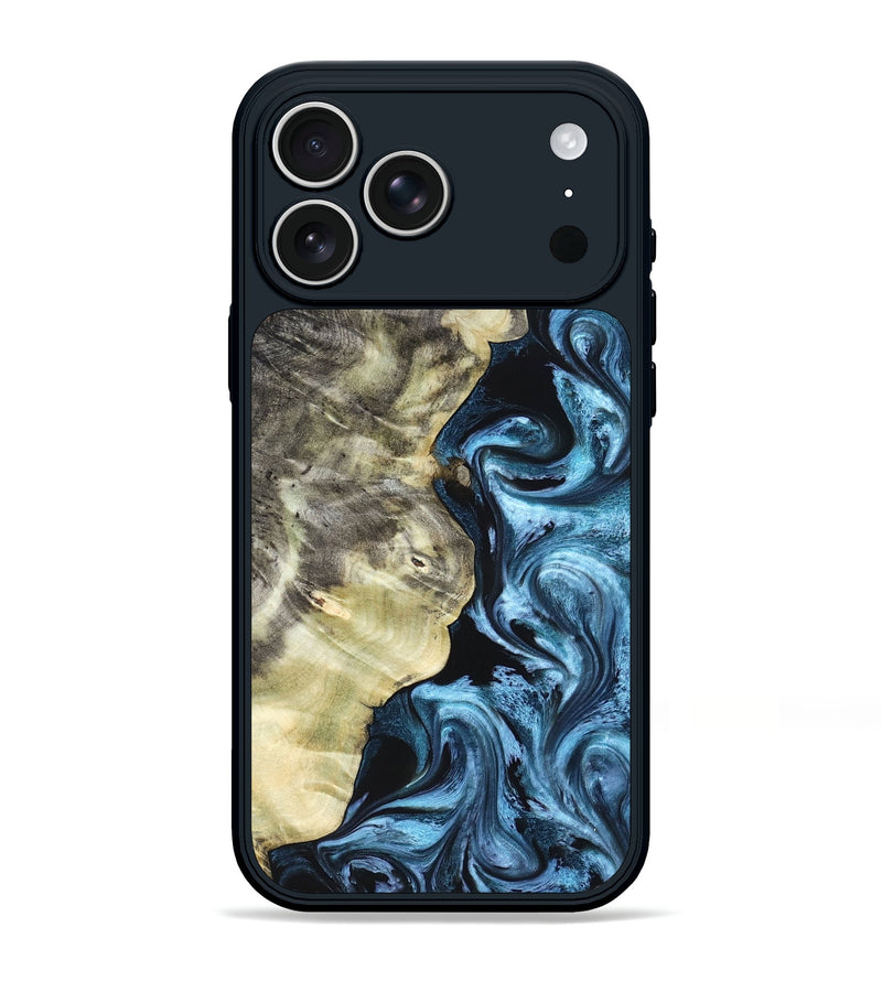 iPhone 17 Pro Max Wood Phone Case - Chelsey (Blue, 825008)