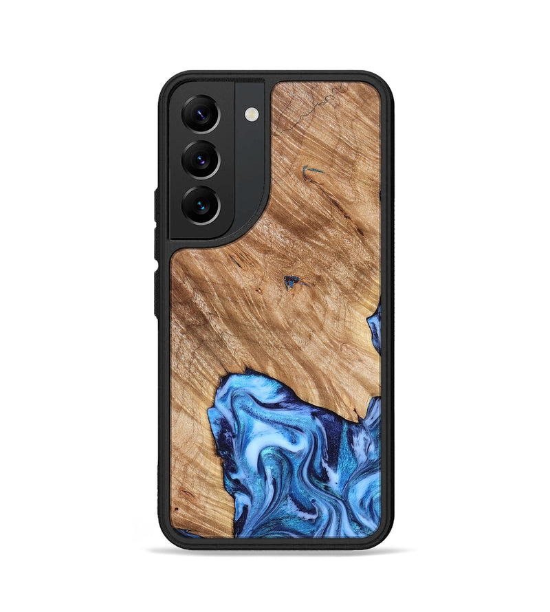 Galaxy S22 Wood Phone Case - Fiona (Blue, 825009)