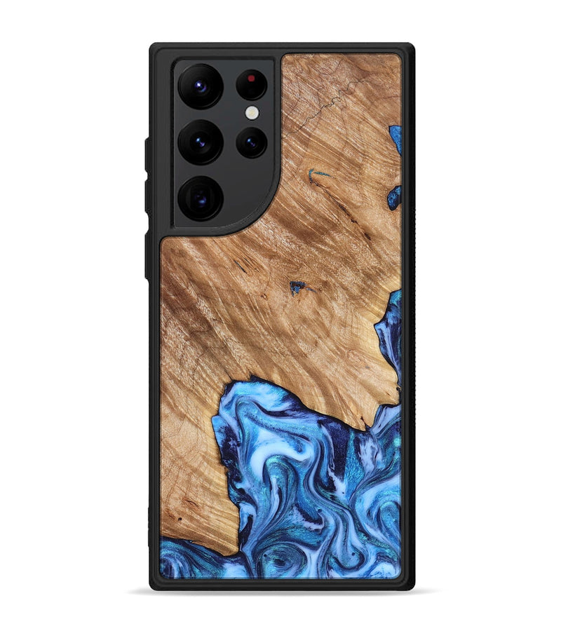 Galaxy S22 Ultra Wood Phone Case - Fiona (Blue, 825009)