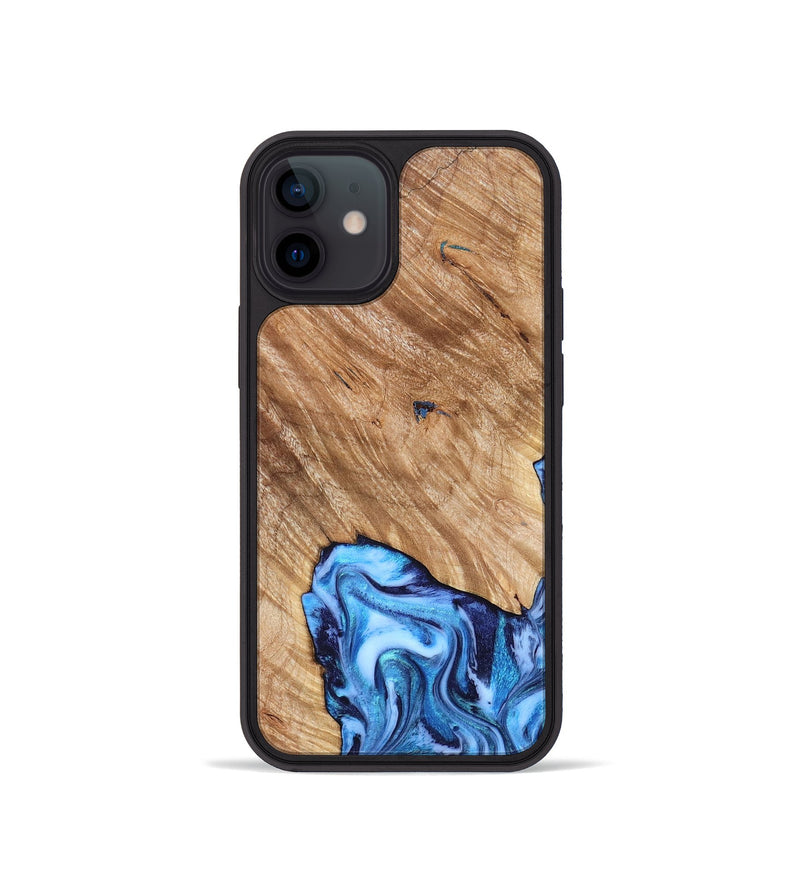 iPhone 12 mini Wood Phone Case - Fiona (Blue, 825009)