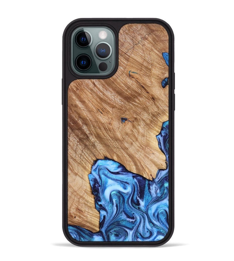 iPhone 12 Pro Max Wood Phone Case - Fiona (Blue, 825009)