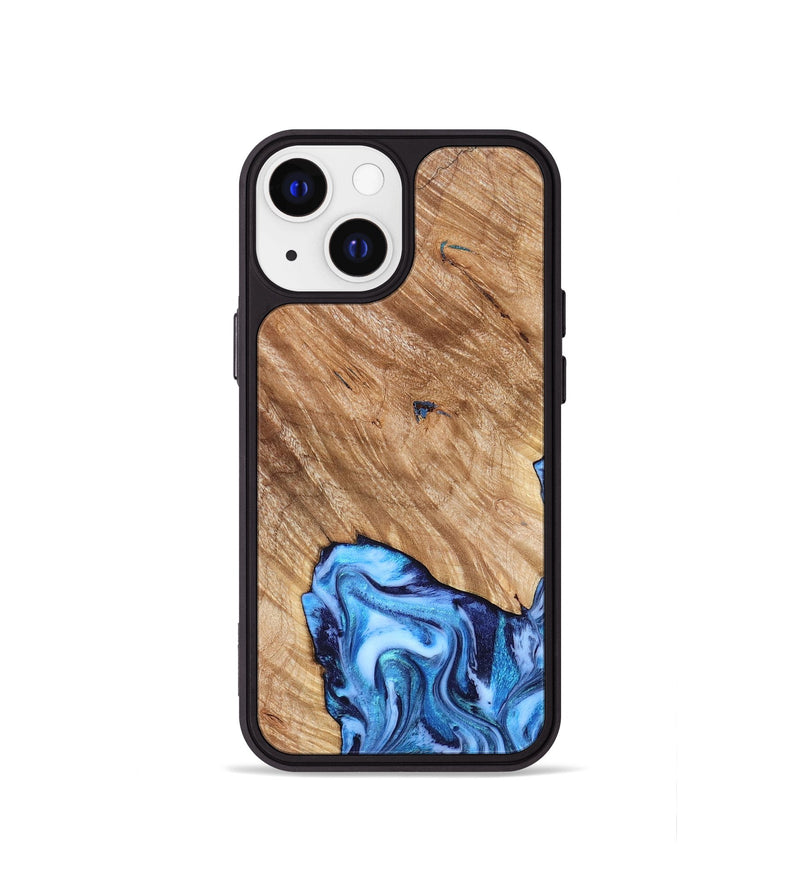 iPhone 13 mini Wood Phone Case - Fiona (Blue, 825009)