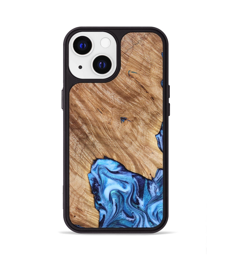 iPhone 13 Wood Phone Case - Fiona (Blue, 825009)