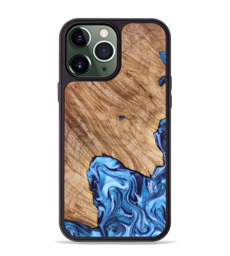 iPhone 13 Pro Max Wood Phone Case - Fiona (Blue, 825009)