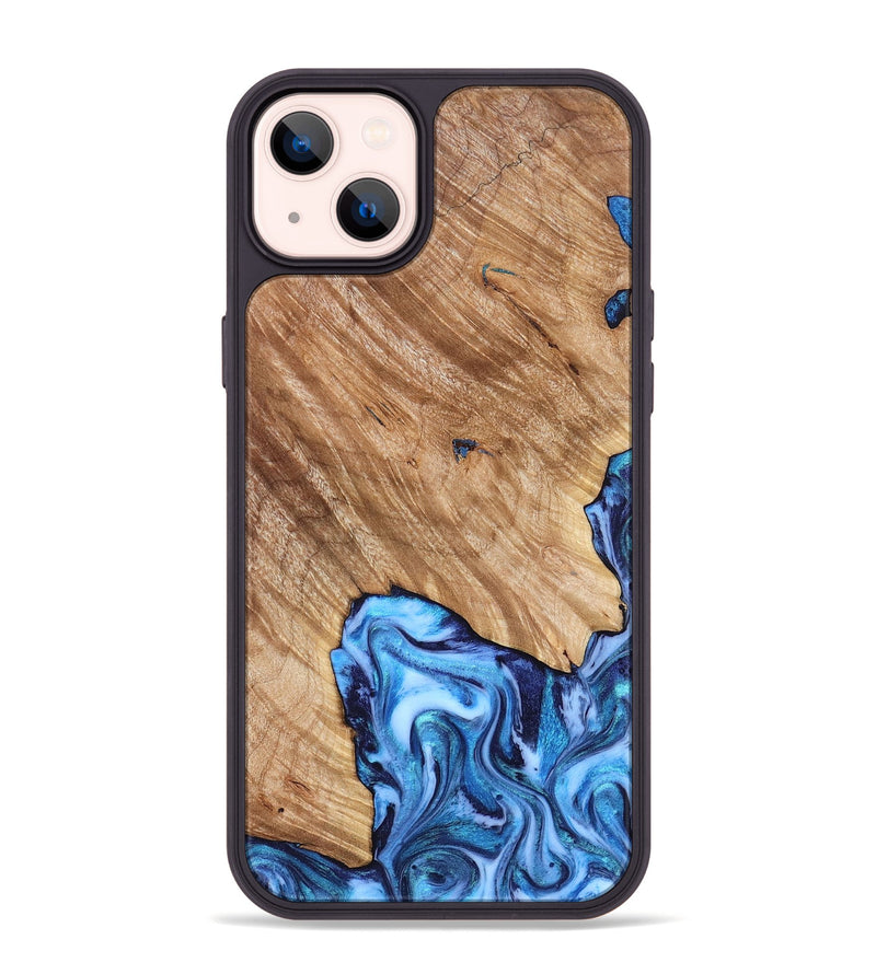 iPhone 14 Plus Wood Phone Case - Fiona (Blue, 825009)
