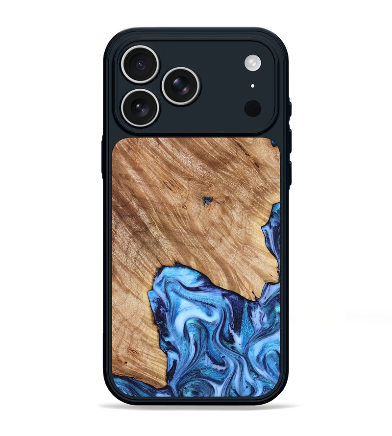 iPhone 17 Pro Max Wood Phone Case - Fiona (Blue, 825009)