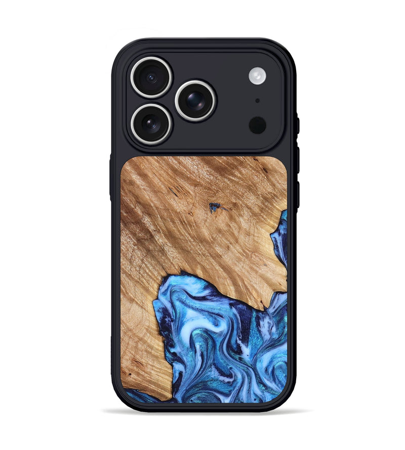 iPhone 17 Pro Wood Phone Case - Fiona (Blue, 825009)