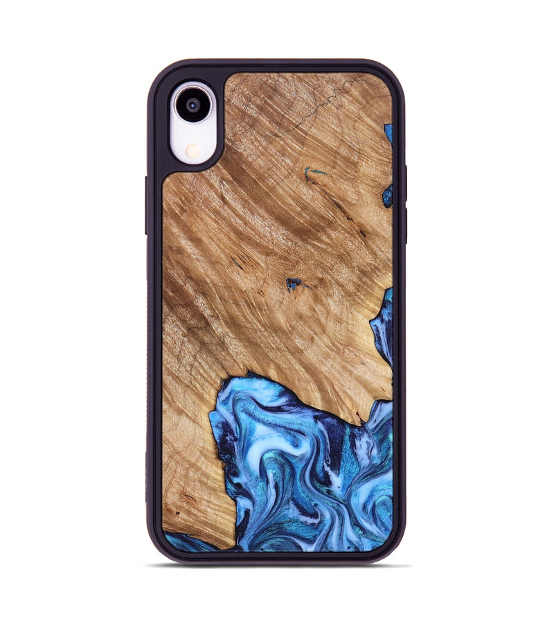 iPhone Xr Wood Phone Case - Fiona (Blue, 825009)