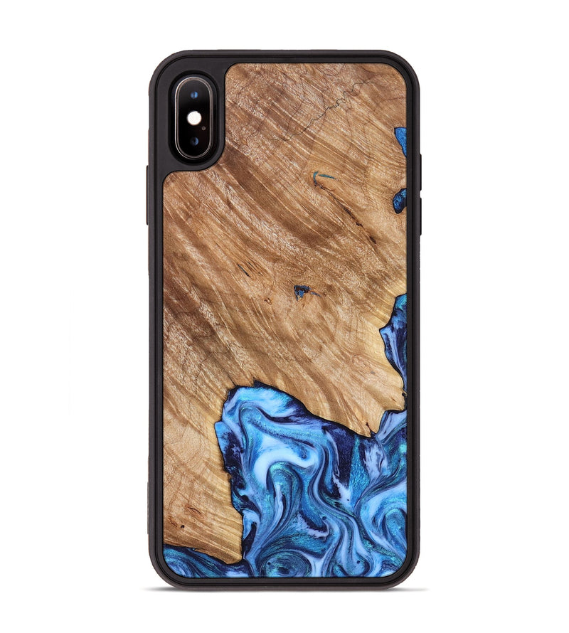 iPhone Xs Max Wood Phone Case - Fiona (Blue, 825009)