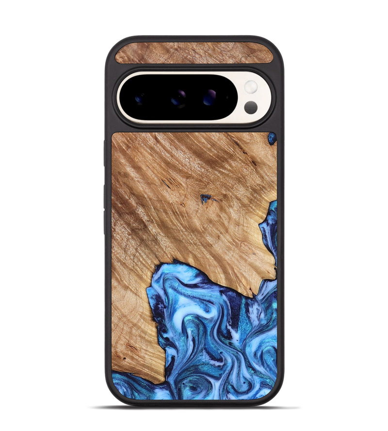 Pixel 9 Wood Phone Case - Fiona (Blue, 825009)