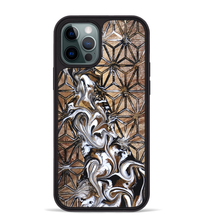 iPhone 12 Pro Max Wood Phone Case - Leatha (Pattern, 825011)