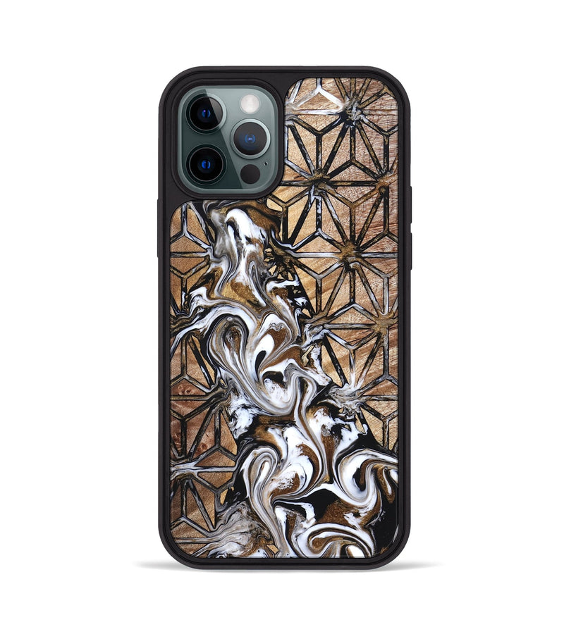 iPhone 12 Pro Wood Phone Case - Leatha (Pattern, 825011)