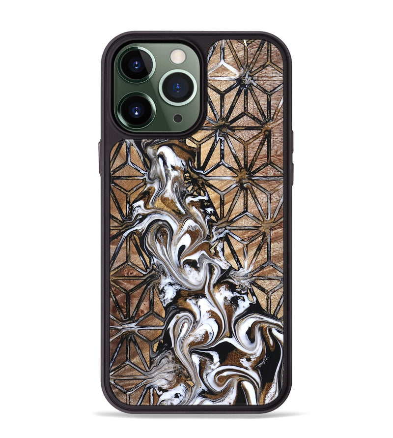 iPhone 13 Pro Max Wood Phone Case - Leatha (Pattern, 825011)
