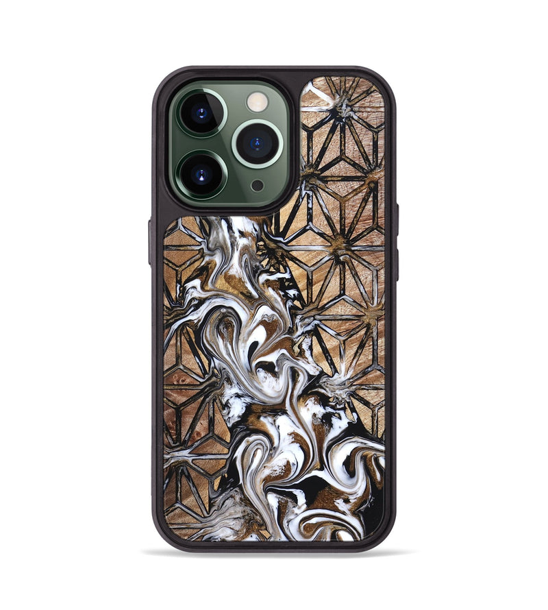 iPhone 13 Pro Wood Phone Case - Leatha (Pattern, 825011)