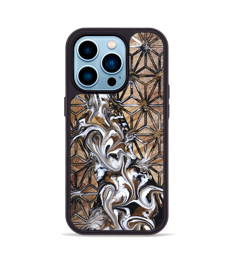 iPhone 14 Pro Wood Phone Case - Leatha (Pattern, 825011)