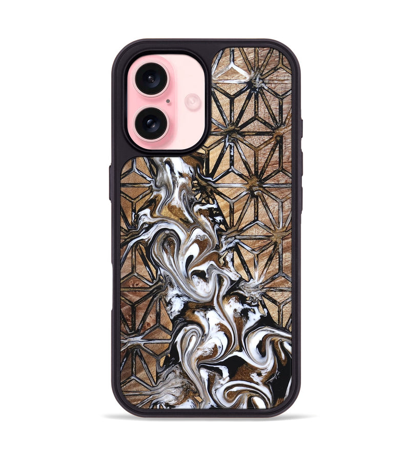 iPhone 16 Wood Phone Case - Leatha (Pattern, 825011)