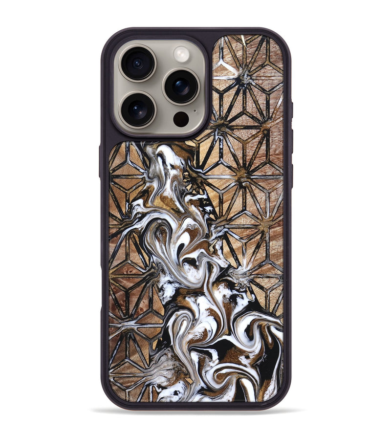 iPhone 16 Pro Max Wood Phone Case - Leatha (Pattern, 825011)